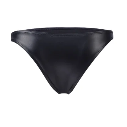 Zip Crotch Black Elastic Brief - Image 2