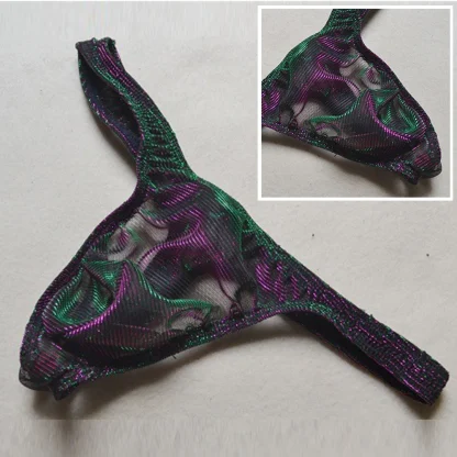 Shiny Dark Iridescent Thong - Image 6