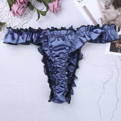 Shiny Ruffle Sexy Thong - Image 5