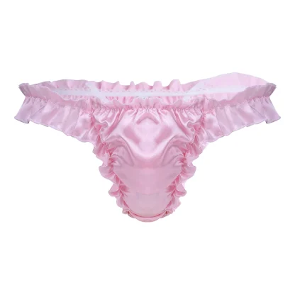 Shiny Ruffle Sexy Thong - Image 3