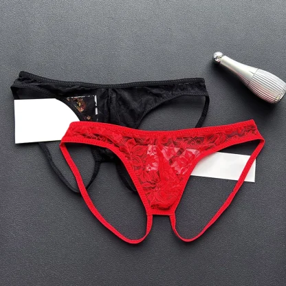 See-through Floral Lace Jockstrap - Image 2