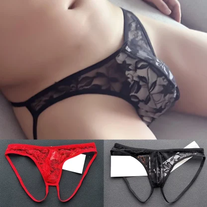 See-through Floral Lace Jockstrap - Image 6