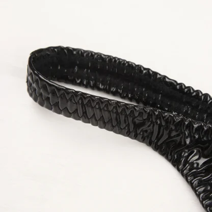 Open Crotch Shiny Black Thong - Image 6